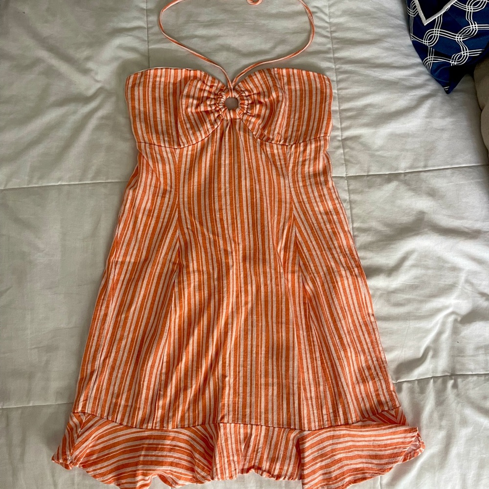 Striped Halter Mini Dress